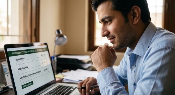 Applicant completing online application for FIA jobs 2026