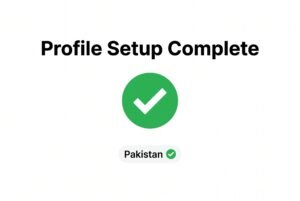 Upwork profile setup screen showing Pakistan selected as freelancer country
