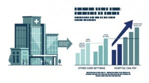 Hospital CNA jobs pay comparison to national average.