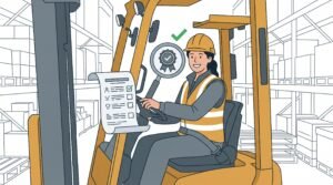 Forklift operator certification requirements verification.