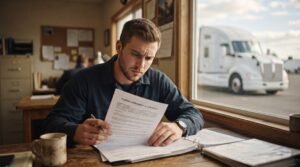 Trainee reviewing a carrier-sponsored training contract